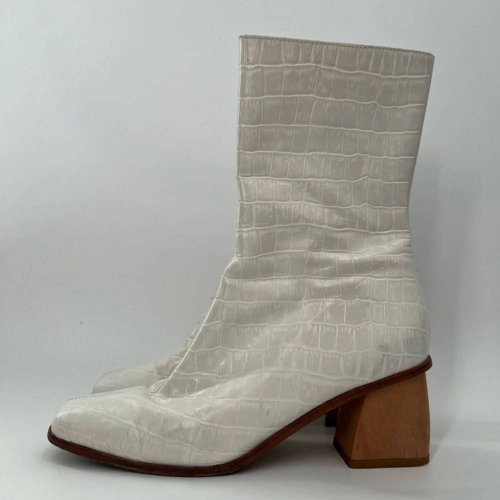 Paloma Wool Emilia Croc Embossed Leather Boots